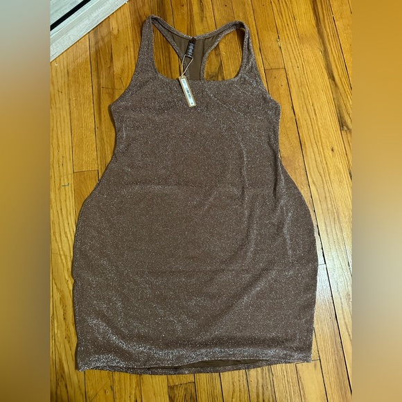 SKIMS Glitter Swim Metallic Dress in Cocoa Size 3X NWT! - Picture 7 of 11